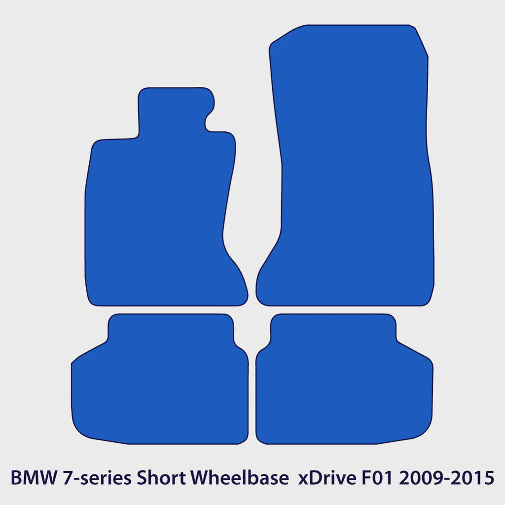 BMW 7-Series Velour Floor Mats 2009-2015 xDrive – Short Wheelbase F01 – Black
