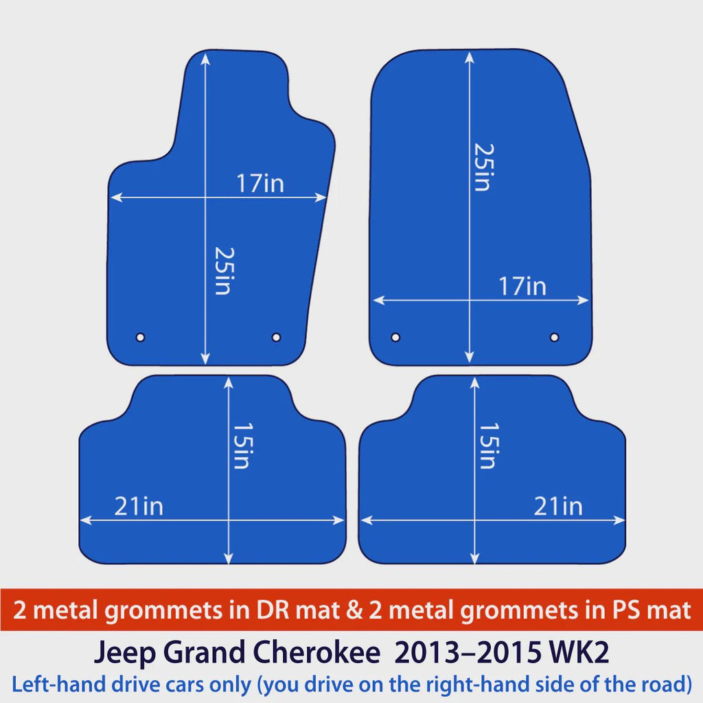 Jeep Grand Cherokee Velour Floor Mats 2013-2015 – WK2 – Black