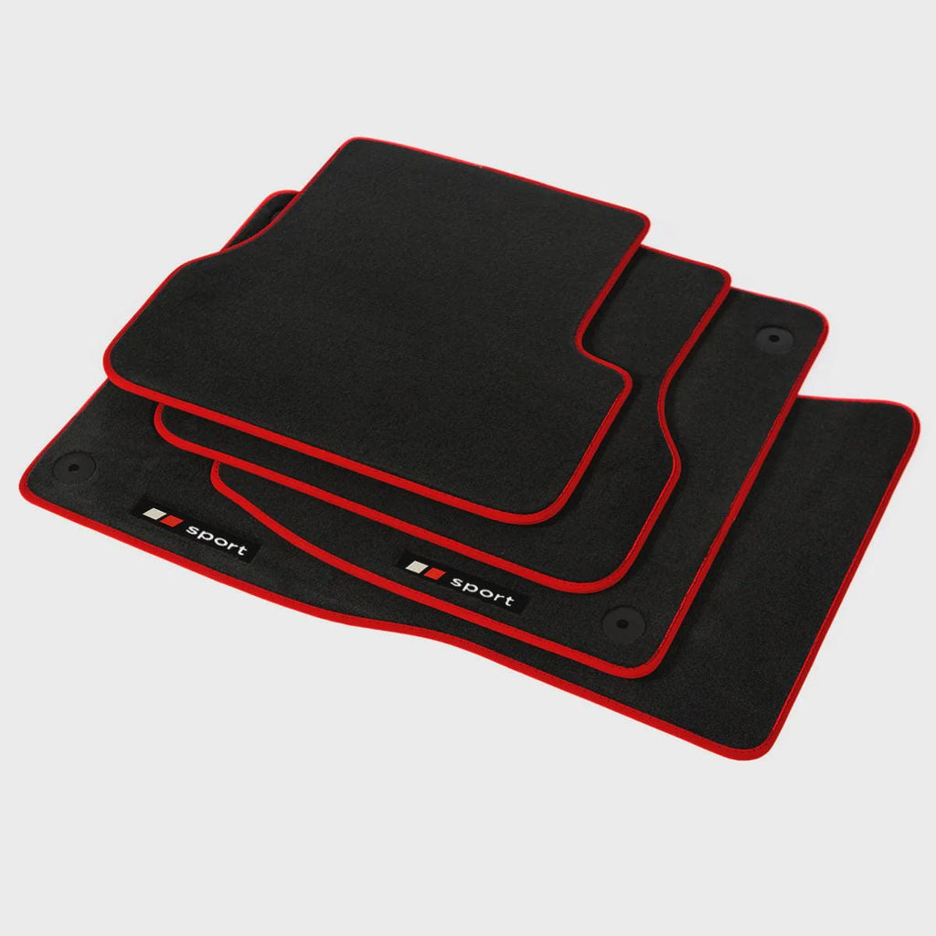 Audi A4 & S4 Convertible Velour Floor Mats 2002-2009 – B6  B7 – Red Sport