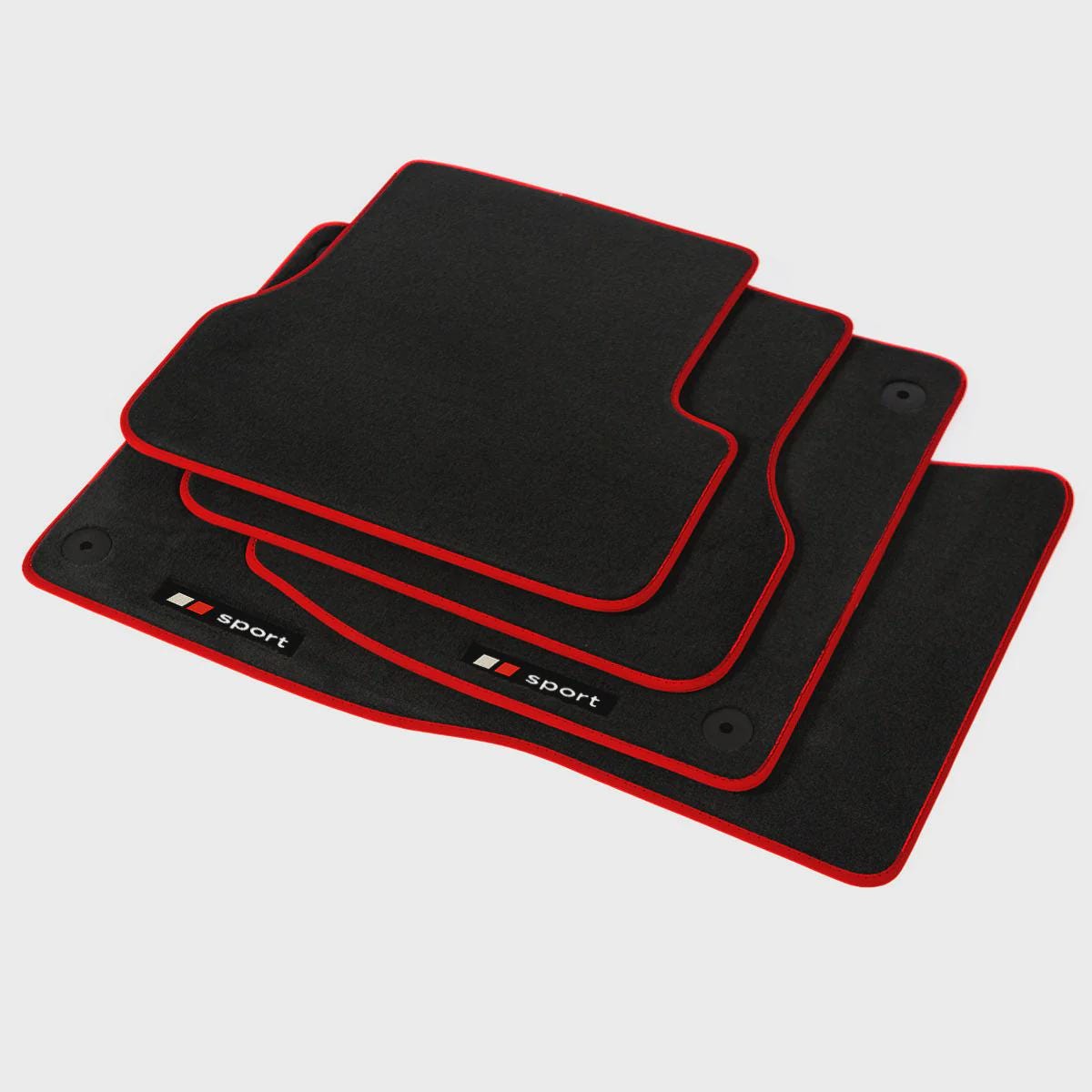 Audi A4 & S4 Convertible Velour Floor Mats 2002-2009 – B6  B7 – Red Sport