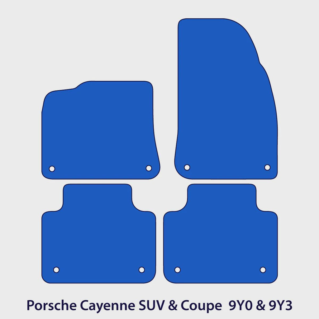 Porsche Cayenne SUV & Coupe Velour Floor Mats 2019-2026 – 9Y0 and 9Y3 – Black