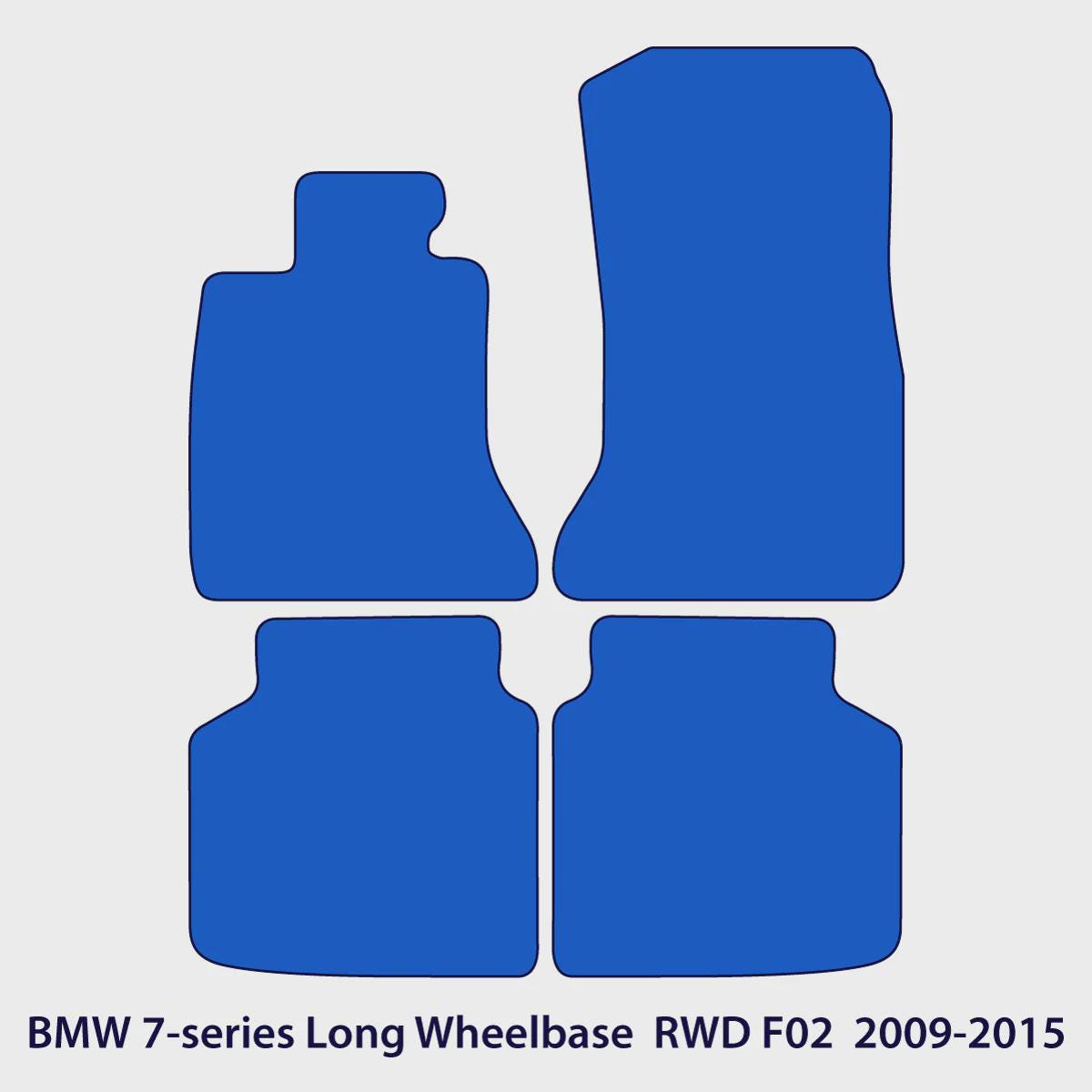 BMW 7-Series Velour Floor Mats 2009-2015 RWD – Long Wheelbase F02 – Black