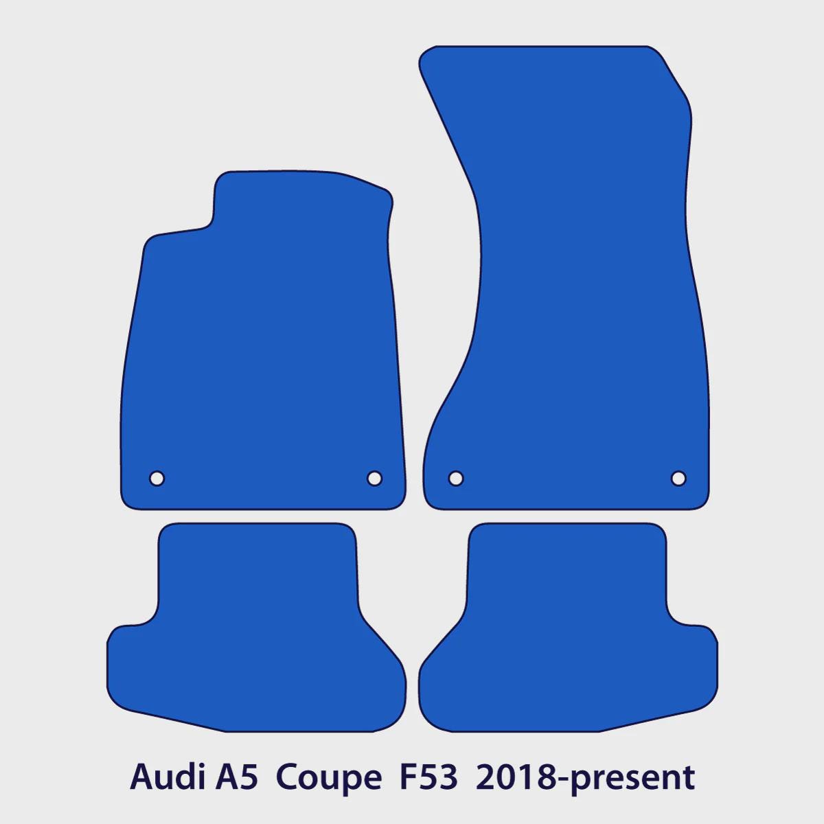 Audi A5 / S5 / RS5 Coupé Velour Floor Mats 2018-2025 – F53 – Black