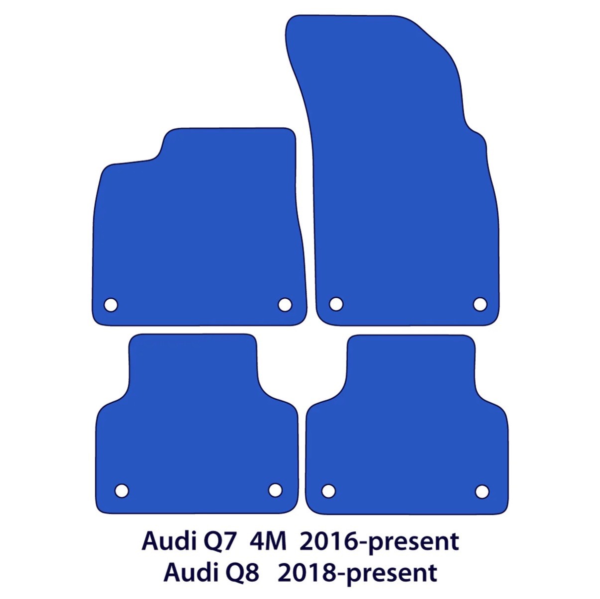 For Audi Q7 & Q8 Velour Floor Mats 2016-2025 – 4M – Red Sportline  OEM quality