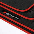 For Audi Q7 & Q8 Velour Floor Mats 2016-2025 – 4M – Red Sportline  OEM quality