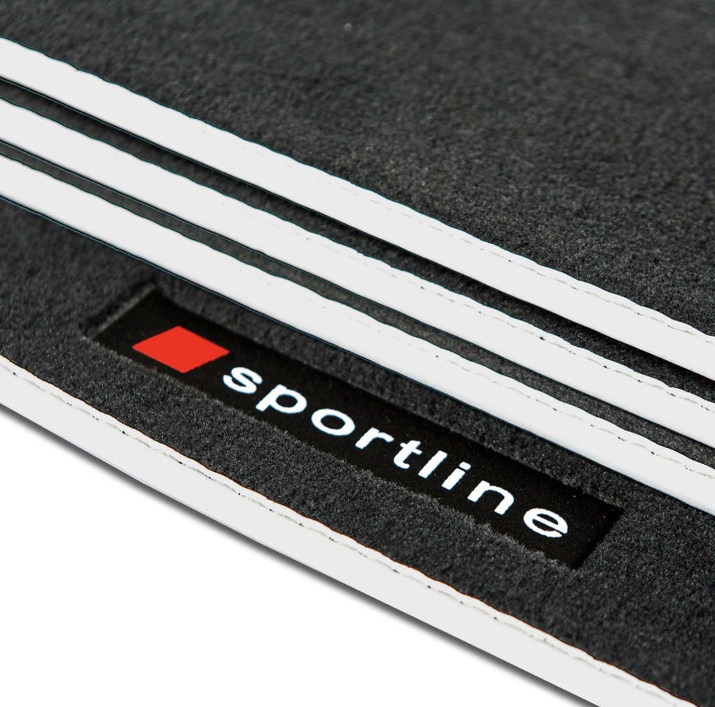 Audi A4 & S4 Velour Floor Mats 2002-2008 – Sedan, Wagon B6 & B7–Silver Sportline
