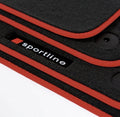 Audi A4 & S4 Sedan, Wagon, Allroad B9Floor Mats- Red Sportline 2017-2025