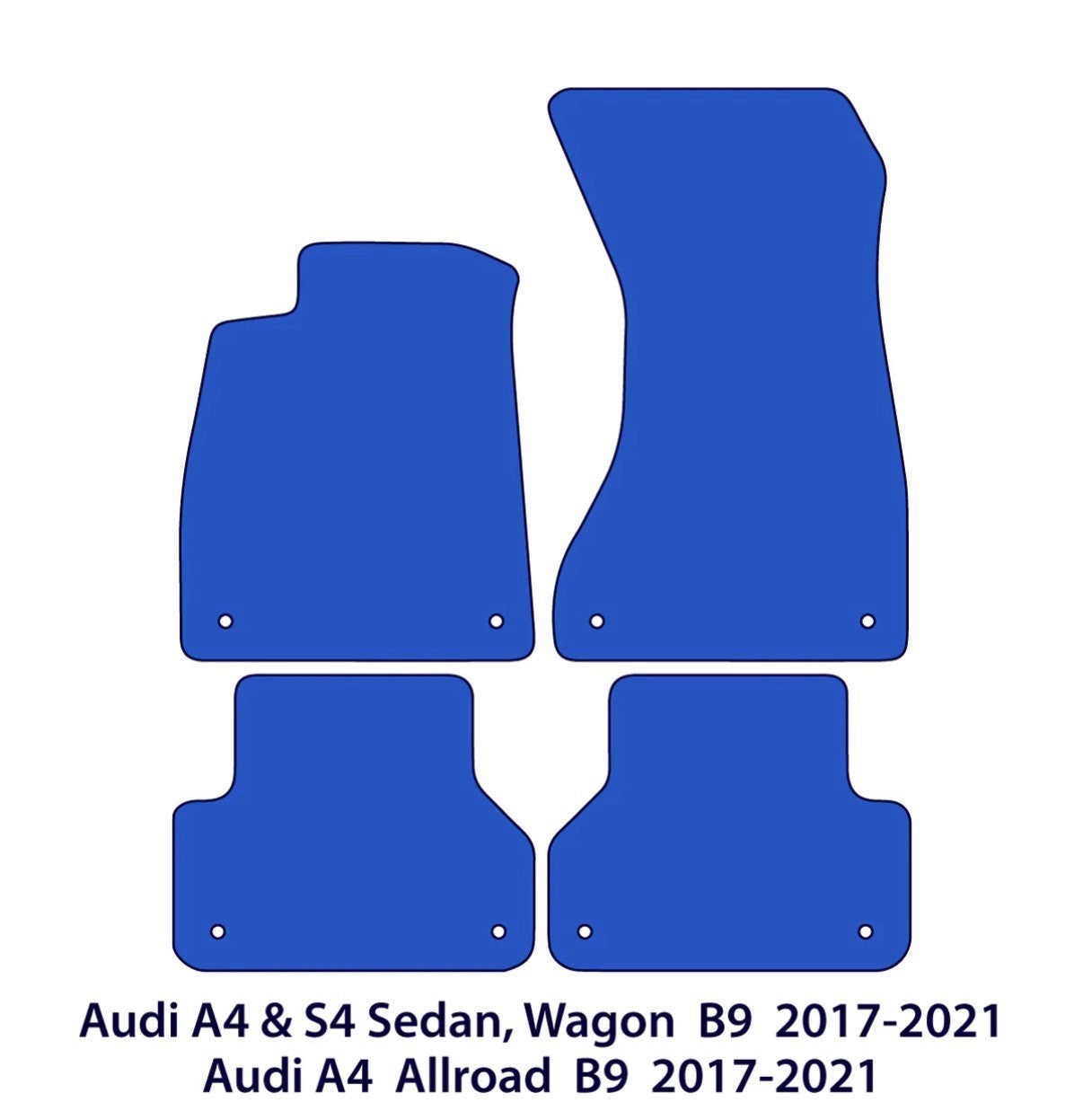 Audi A4 & S4 Sedan, Wagon, Allroad B9Floor Mats- Red Sportline 2017-2025