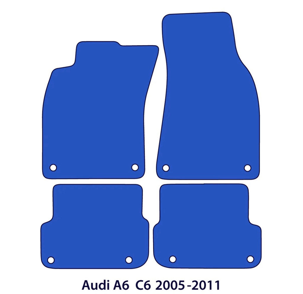 For Audi A6 & S6 Velour Floor Mats 2005-2011 – C6 – Red Sportline