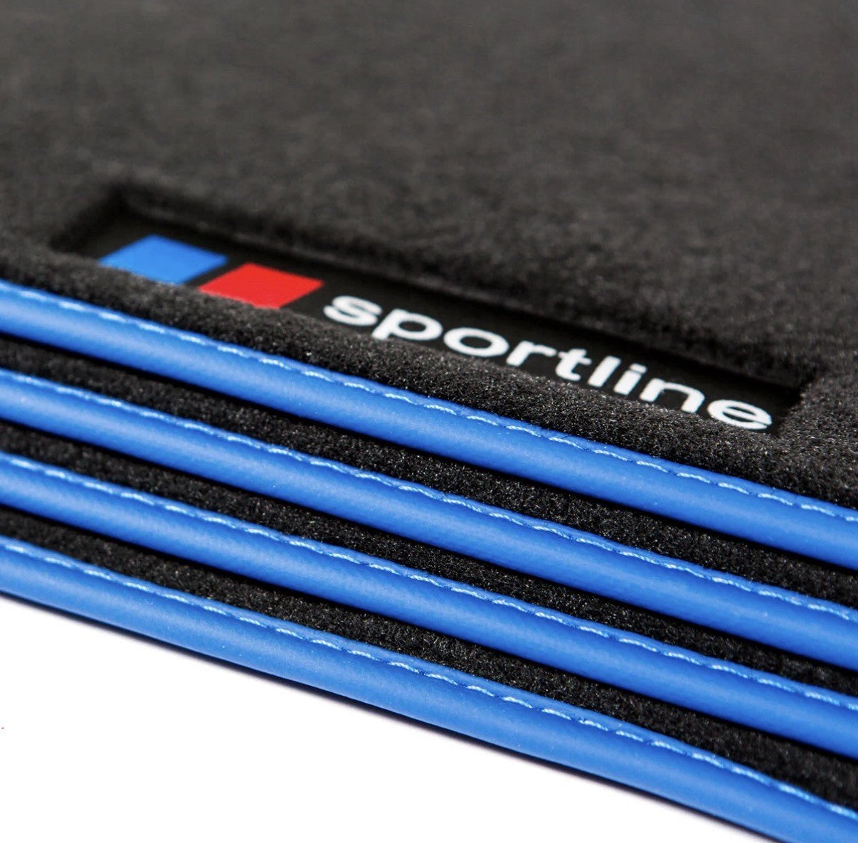 BMW 5-Series Velour Floor Mats RWD 2004-2010 – E60, E61 – Blue Sportline