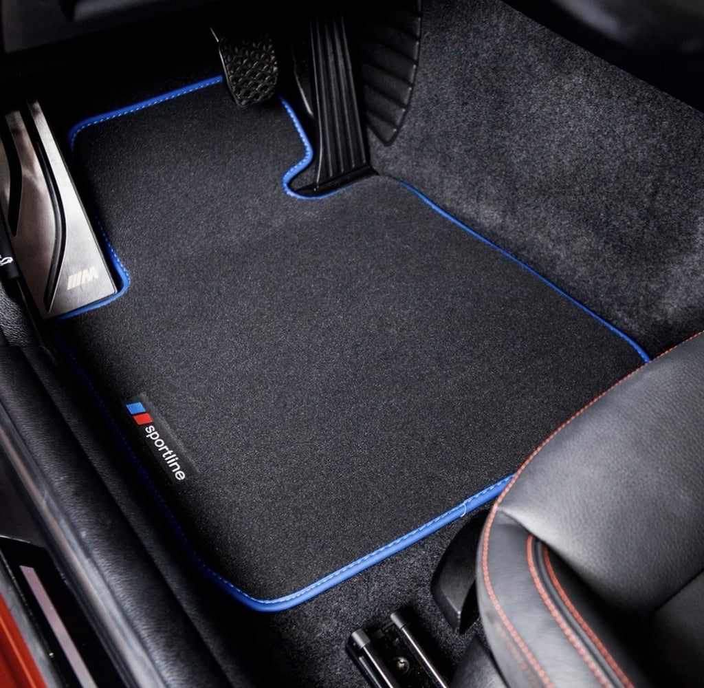 BMW 5-Series Velour Floor Mats xDrive 2004-2010 – E60, E61 – Blue Sportline