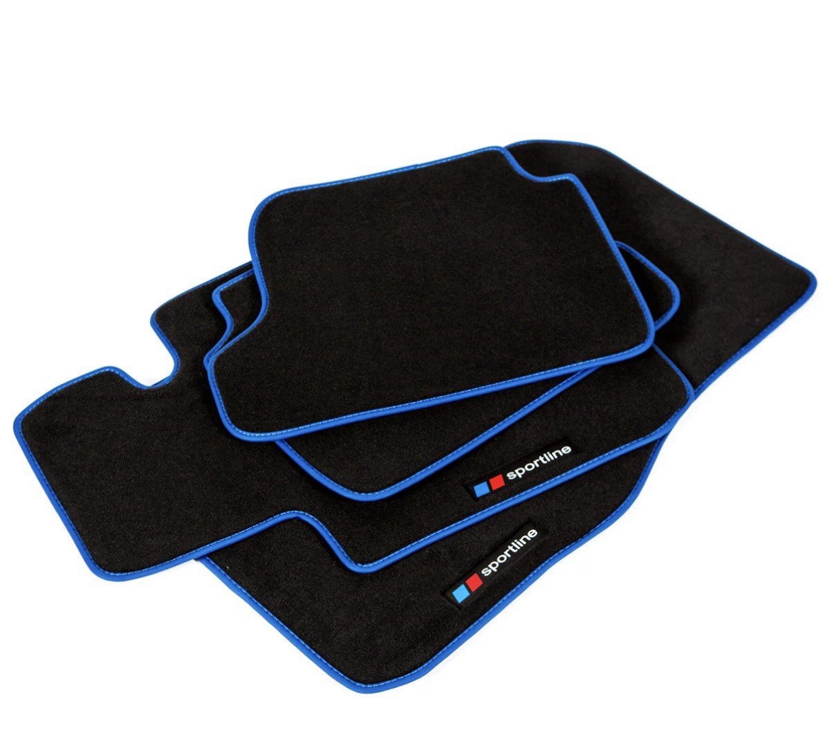 BMW 5-Series Velour Floor Mats xDrive 2004-2010 – E60, E61 – Blue Sportline