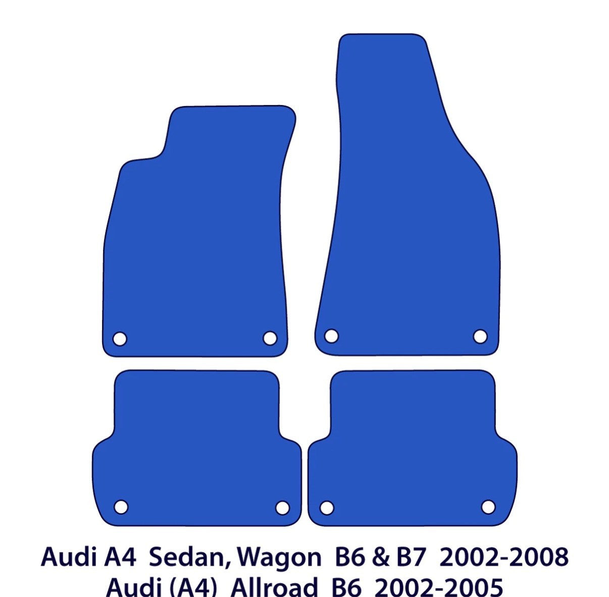 Audi A4 & S4 Velour Floor Mats 2002-2008 – Sedan, Wagon B6 & B7–Silver Sportline