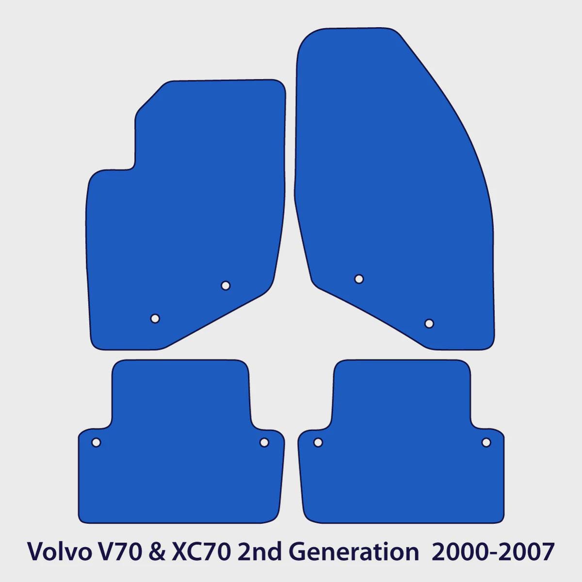 Volvo V70 XC70 Velour Floor Mats 2000-2007 – 2nd Gen – Flag Tag