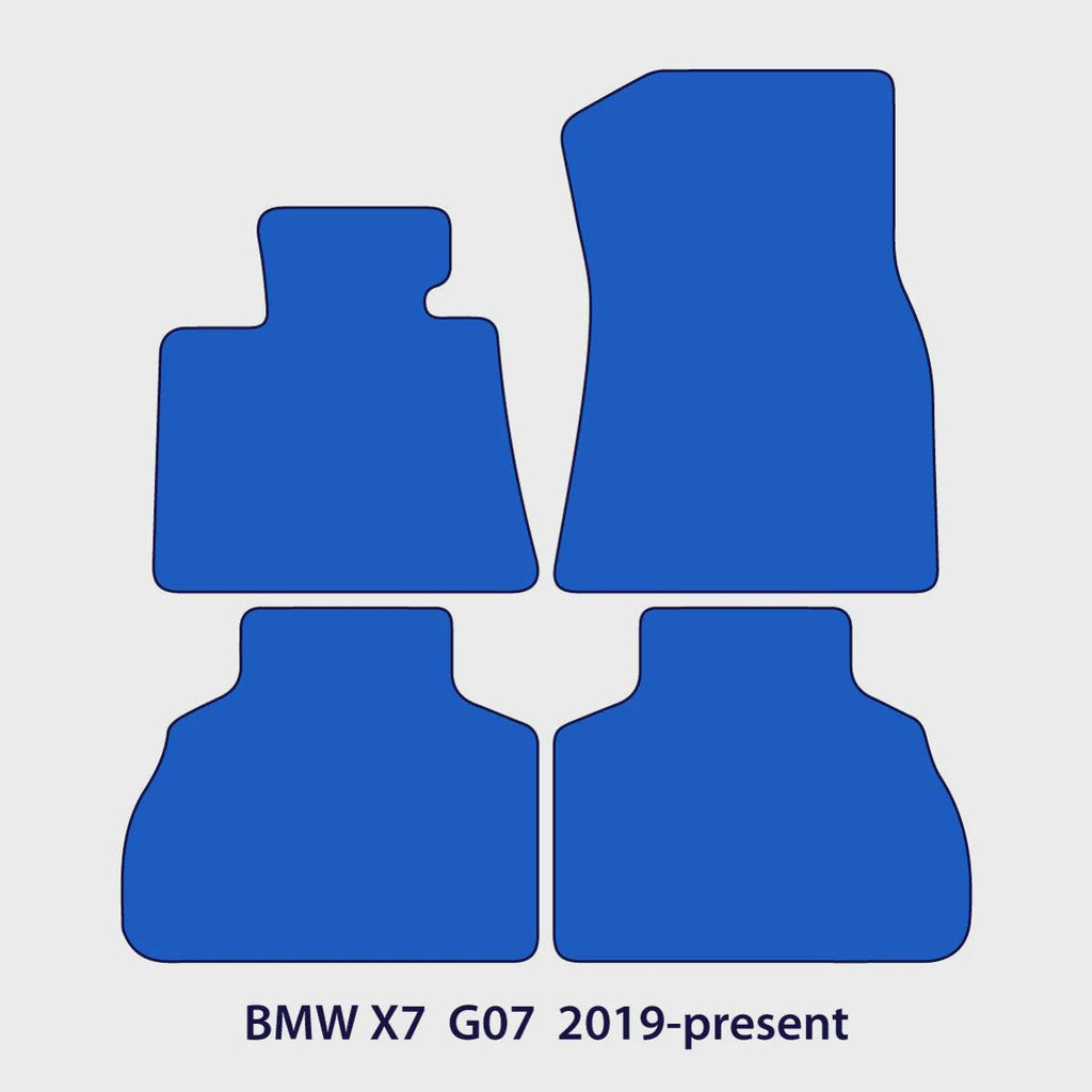 BMW X7 Velour Floor Mats 2019-2026 – G07 – M Stitching
