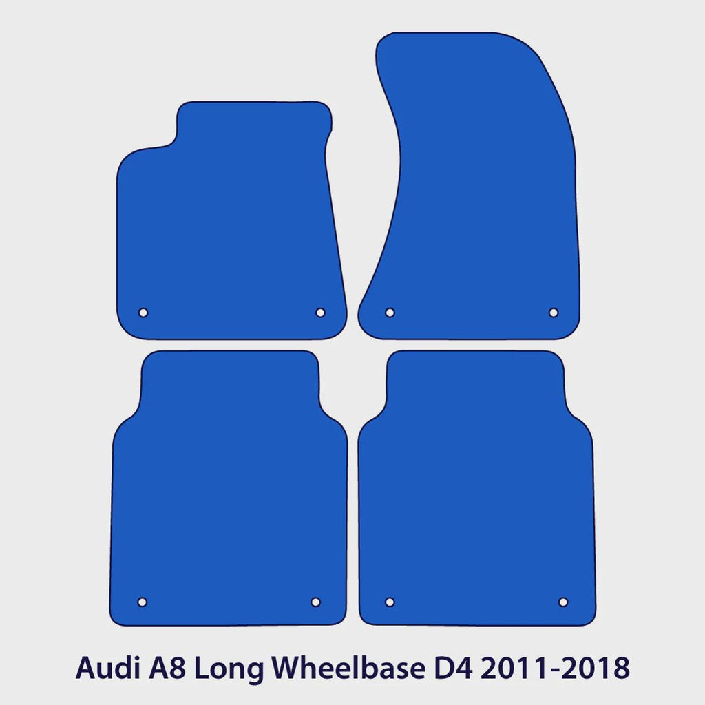 Audi A8/S8 Long Wheelbase Velour Floor Mats 2011-2018 – D4 – Black