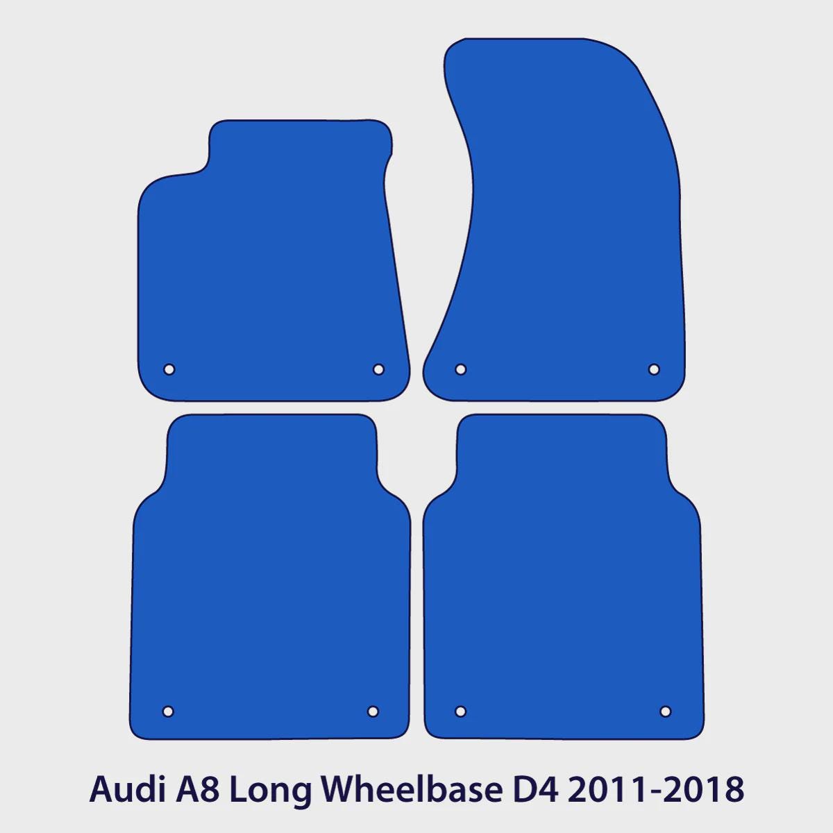 Audi A8/S8 Long Wheelbase Velour Floor Mats 2011-2018 – D4 – Black