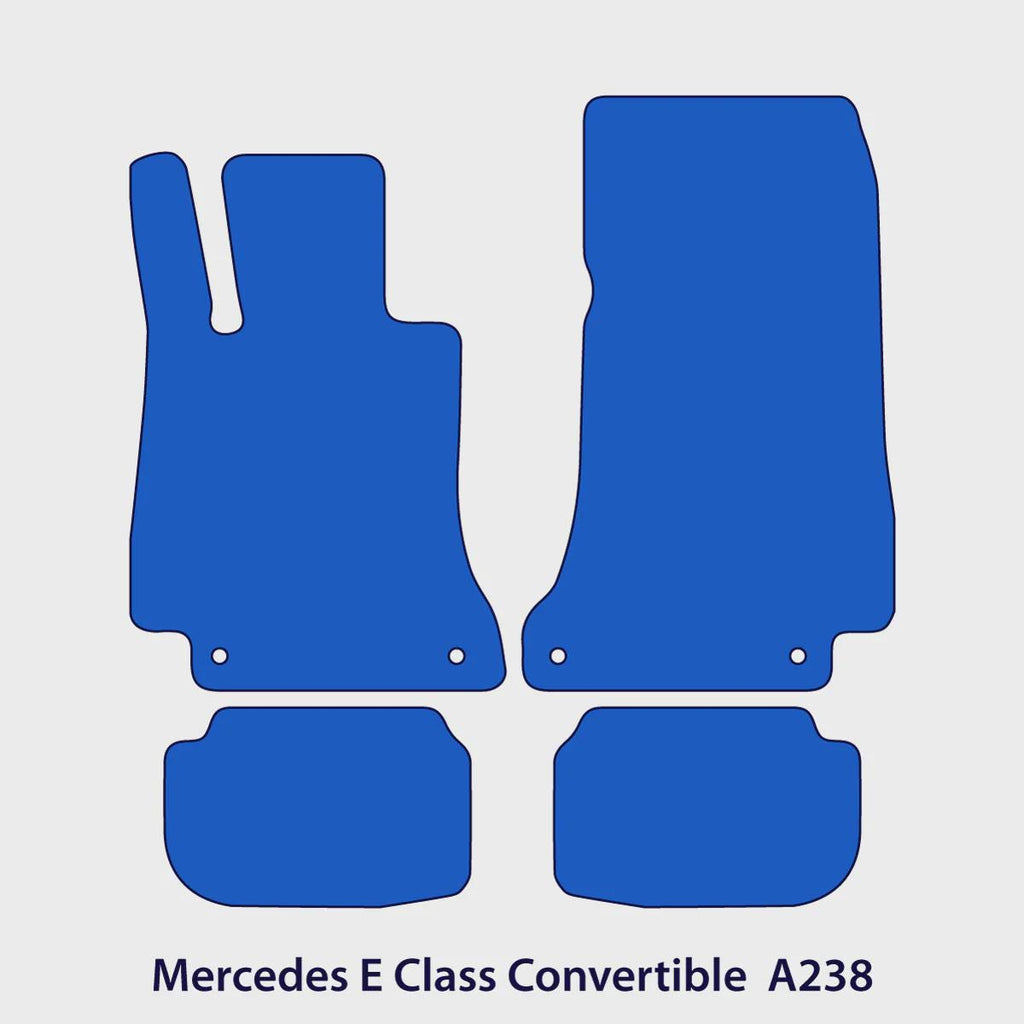 Mercedes E-Class Velour Floor Mats 2018-2023 – Convertible & Coupe A238 and C238 – Black