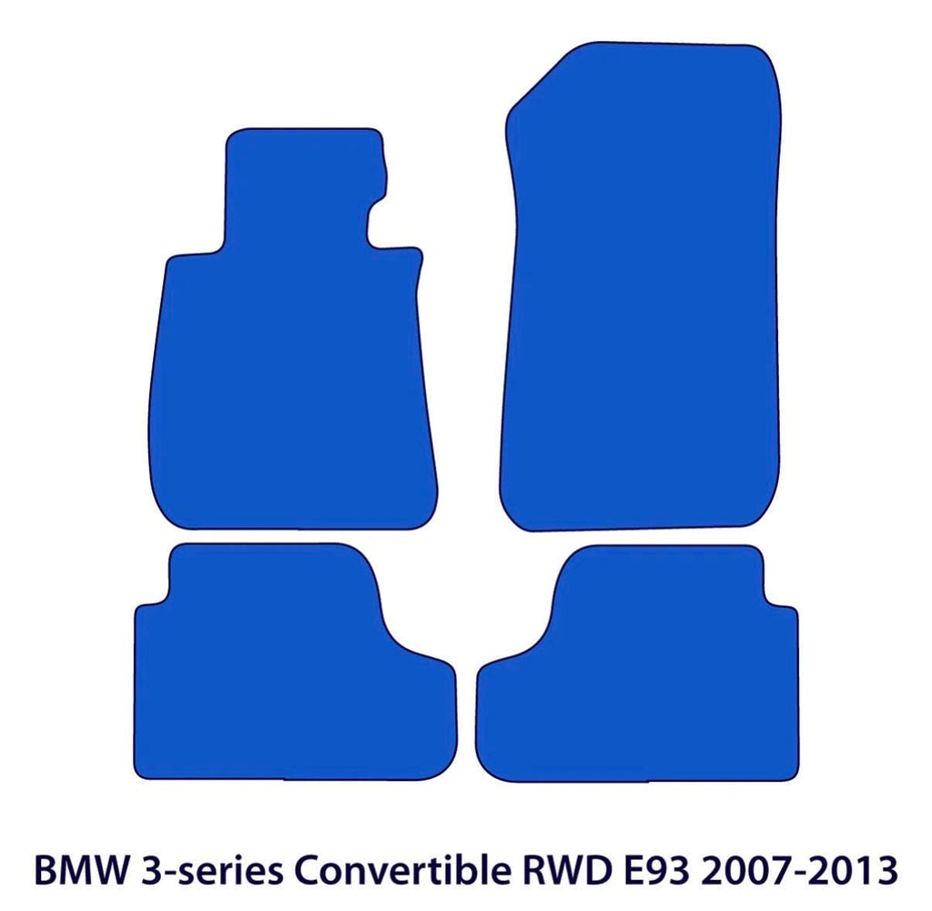 BMW 3-Series Convertible RWD Velour Floor Mats 2007-2013 – E93 – Black