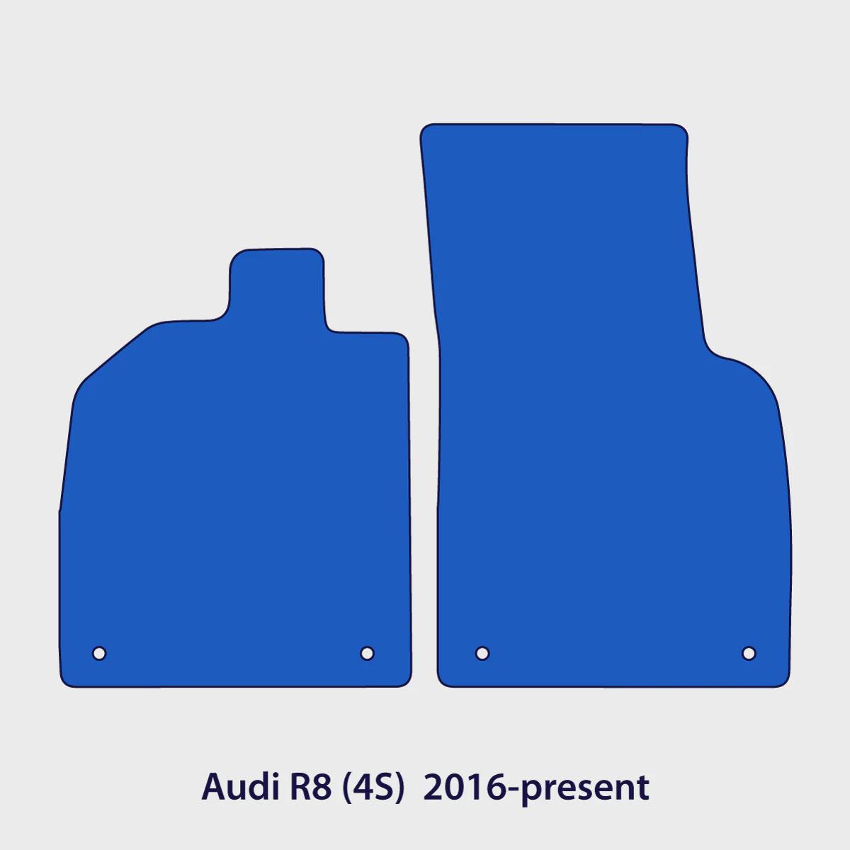 Audi R8 Velour Floor Mats 2016-2025 – 4S – Red Sport