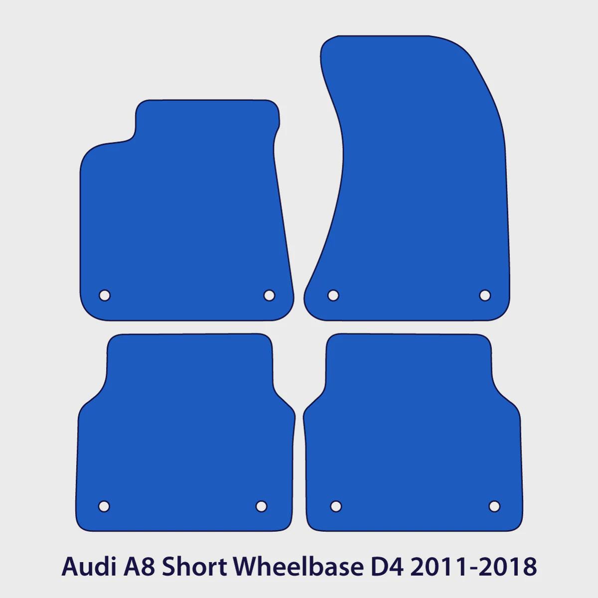 Audi A8/S8 Short Wheelbase Velour Floor Mats 2011-2018 – D4 – Black