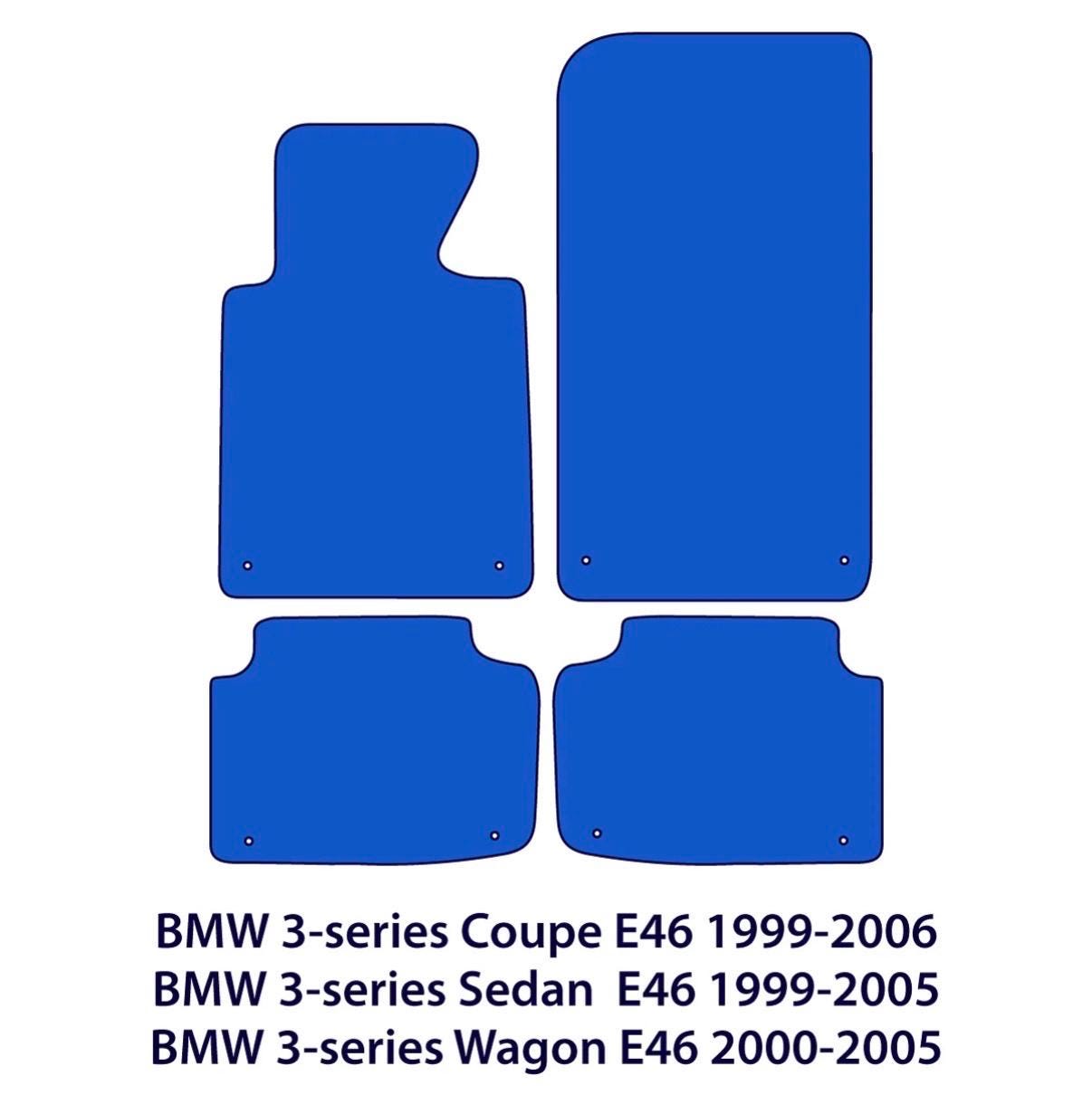 BMW 3-Series Coupe, Sedan & Wagon Velour Floor Mats – E46 – Black