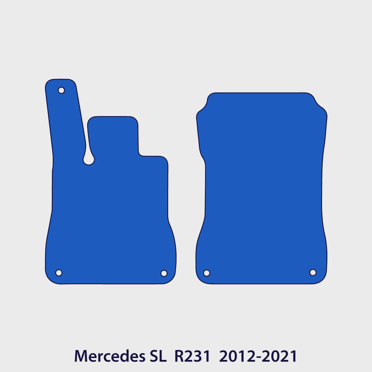 Mercedes SL Velour Floor Mats 2012-2021 – R231 – Black