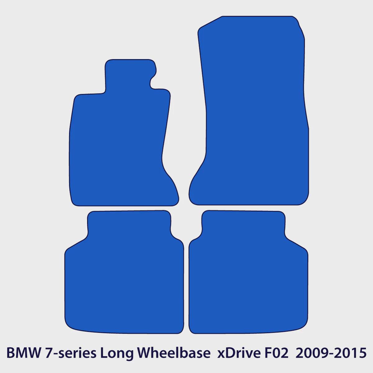 BMW 7-Series Velour Floor Mats 2009-2015 xDrive – Long Wheelbase F02 – Black