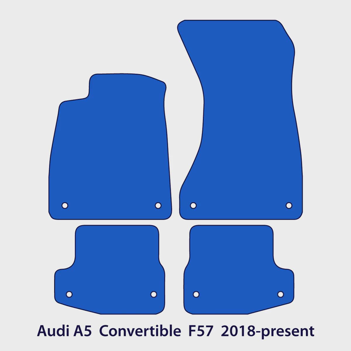 Audi A5 & S5 Convertible Velour Floor Mats 2018-2024 – F57 – Red Stitching