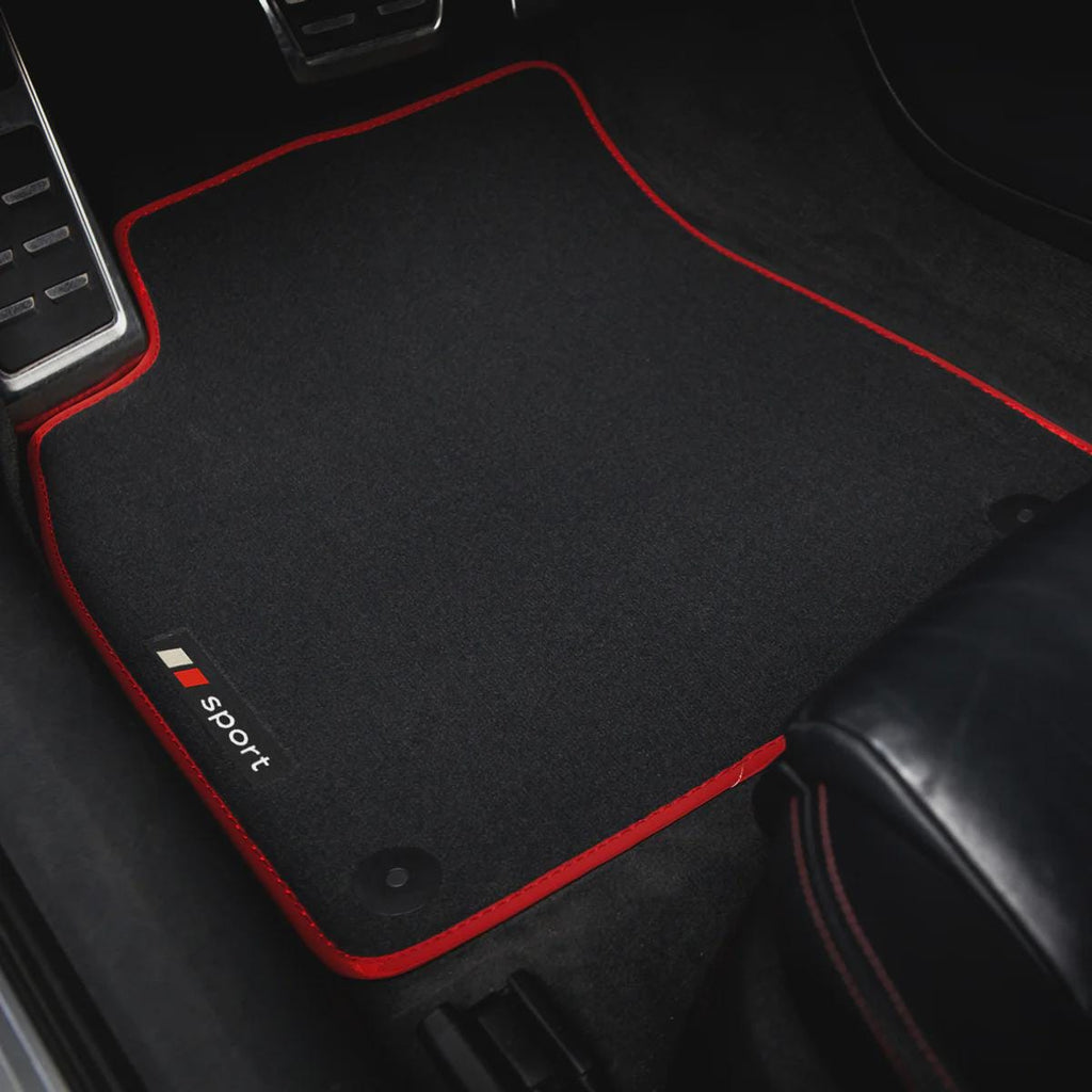 Audi A5 / S5 / RS5 Velour Floor Mats 2008-2017 – 8F7, 8T3 – Red Sport