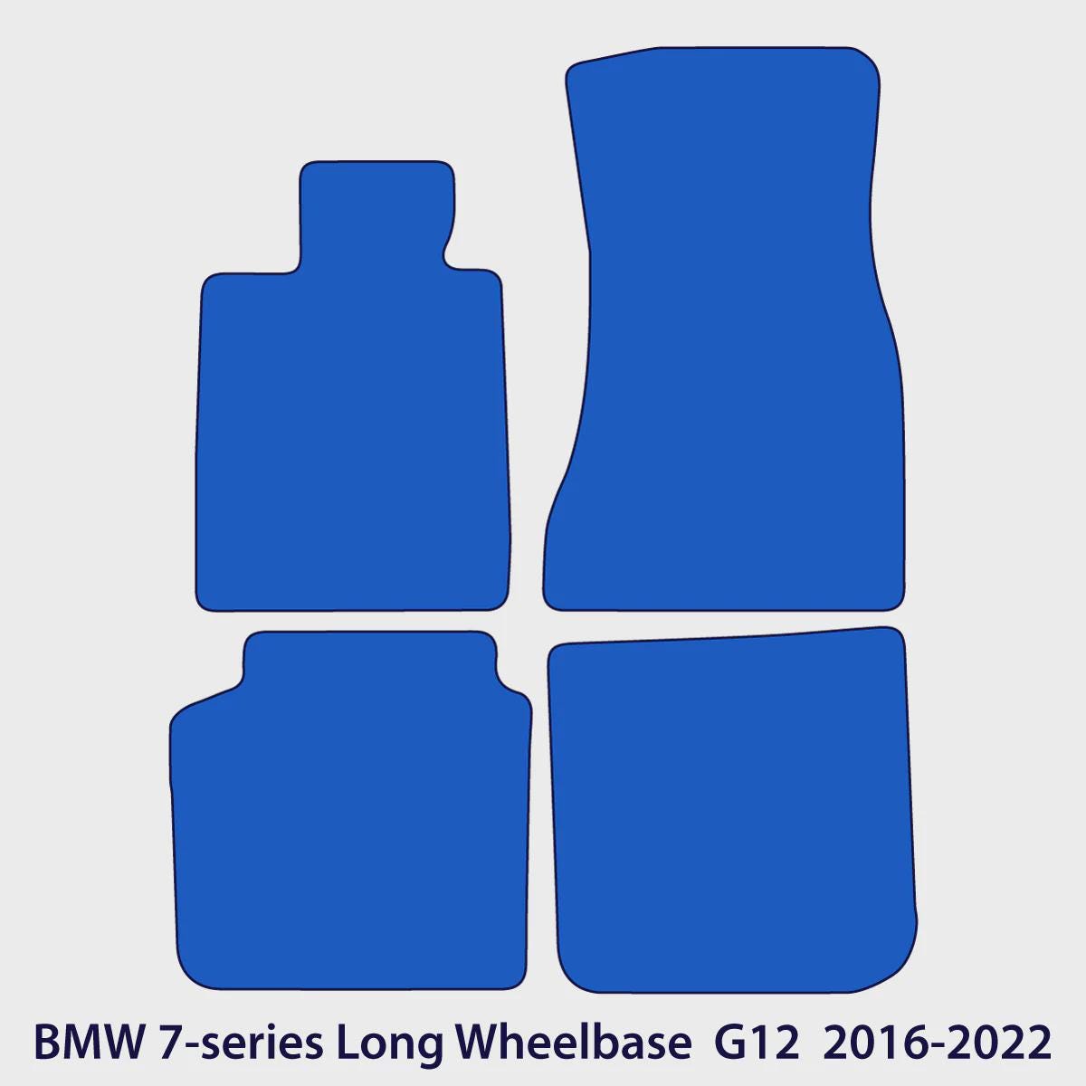 BMW 7-Series Velour Floor Mats 2016-2022 – Long Wheelbase G12 – M Stitching