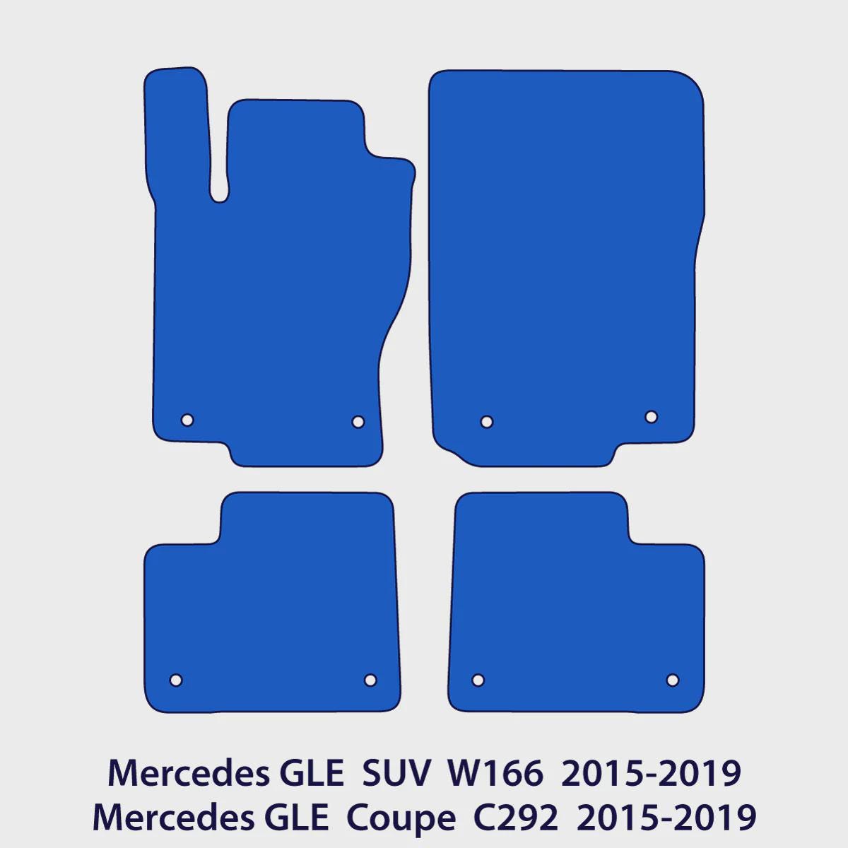 Mercedes GLE Velour Floor Mats 2015-2019 SUV & Coupe W166 and C292 – Black