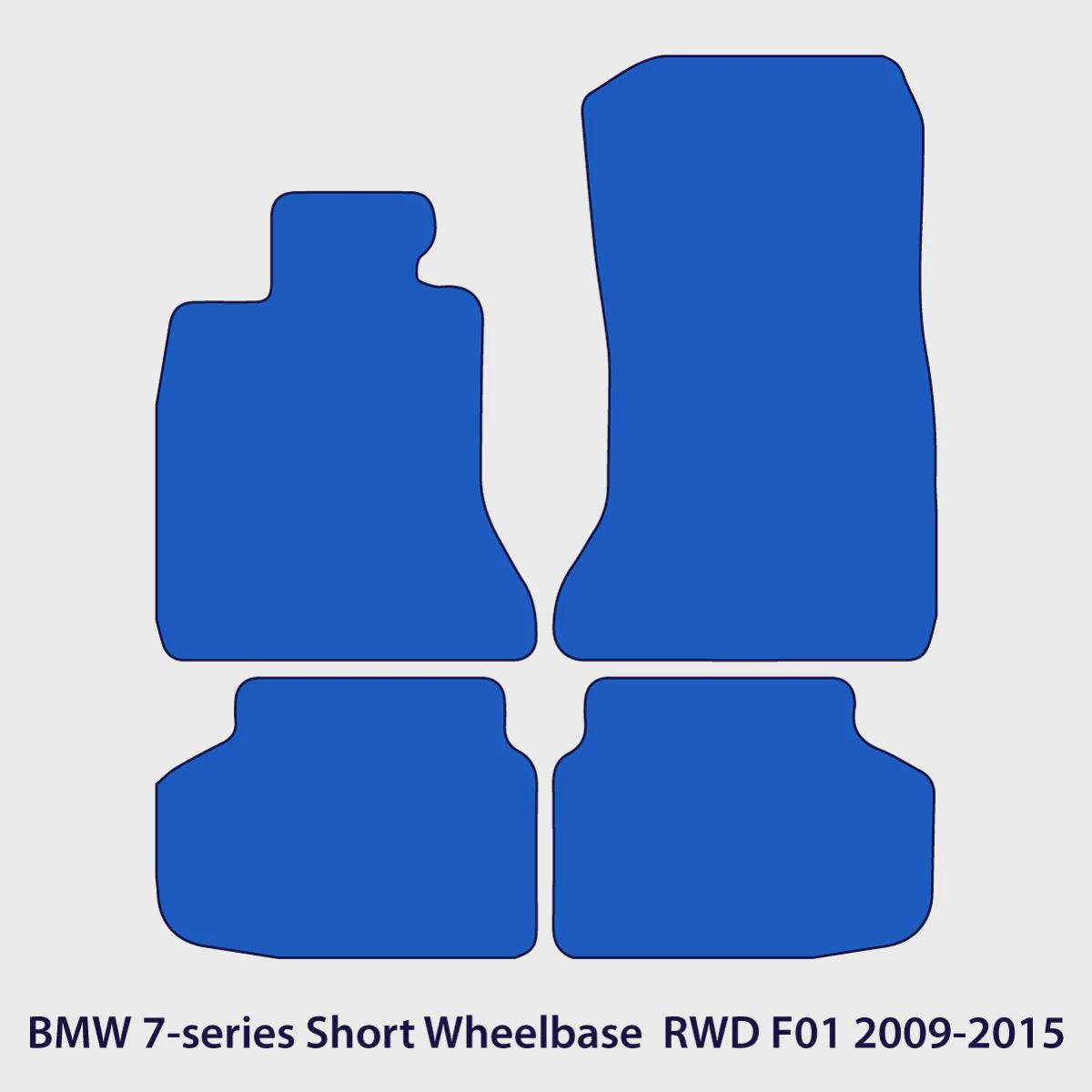 BMW 7-Series Velour Floor Mats 2009-2015 RWD – Short Wheelbase F01 – Black
