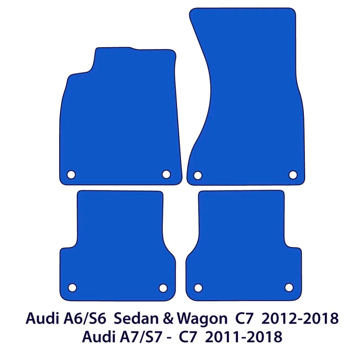 For Audi A6/S6 & A7/S7 (C7)Floor Mats- Silver Edging (U.S. Models 2011-2018)