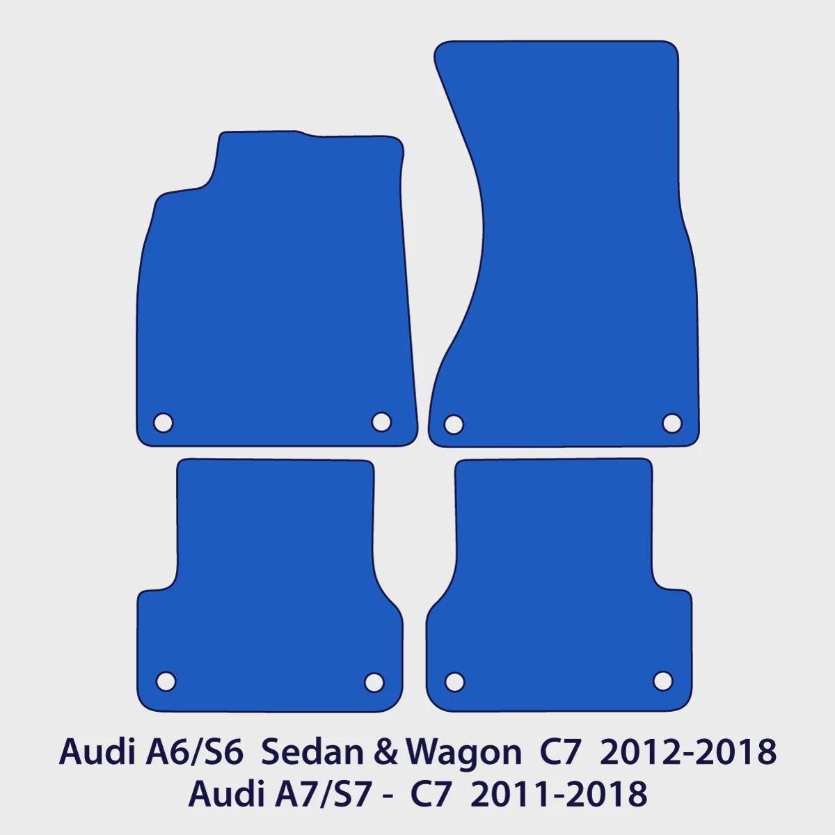 Audi A6/S6 2012-2018 & A7/S7/RS7 Velour Floor Mats – C7 – Black