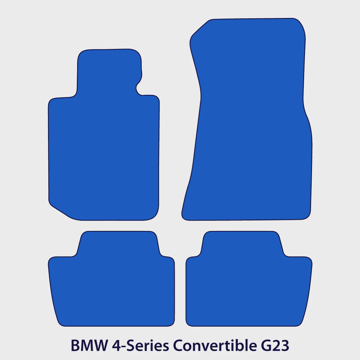 BMW 4-Series Convertible Velour Floor Mats 2021-2026 – G23 G83 – M Stitching