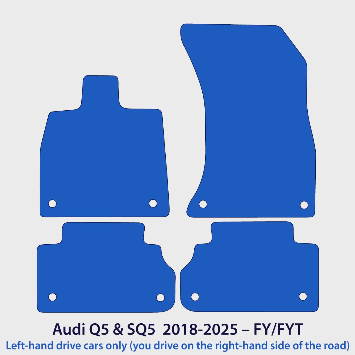 Audi Q5 & SQ5 Velour Floor Mats 2018-2025 – FY/FYT – Black