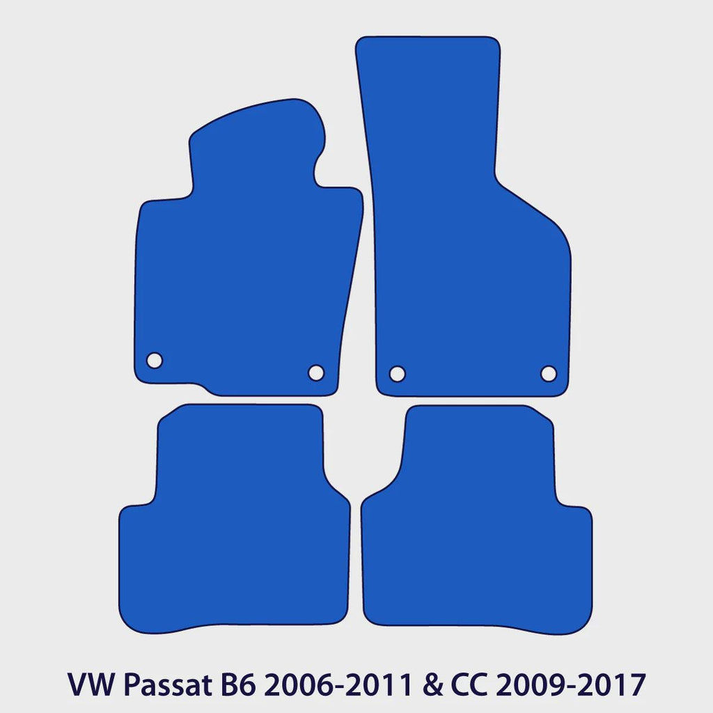 Volkswagen Passat 2006-2011 & CC 2009-2017 Velour Floor Mats – B6 – Black