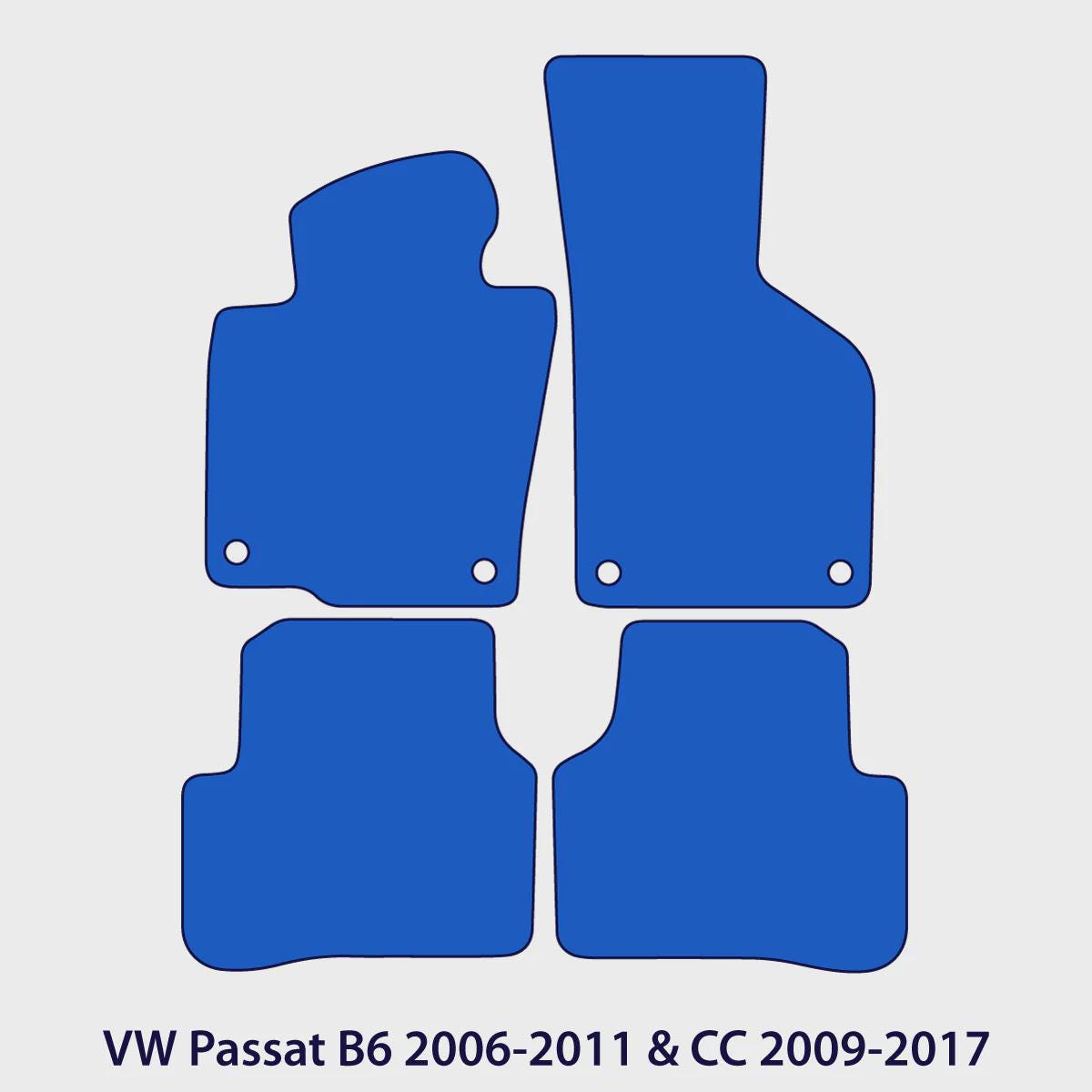 Volkswagen Passat 2006-2011 & CC 2009-2017 Velour Floor Mats – B6 – Black