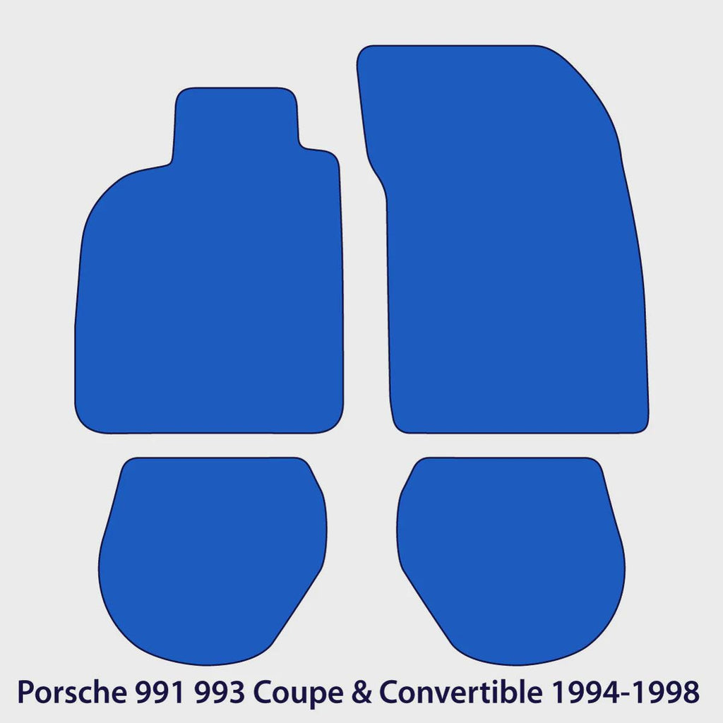Porsche 911 Coupe & Convertible Velour Floor Mats 1994-1998 – 993 – Black