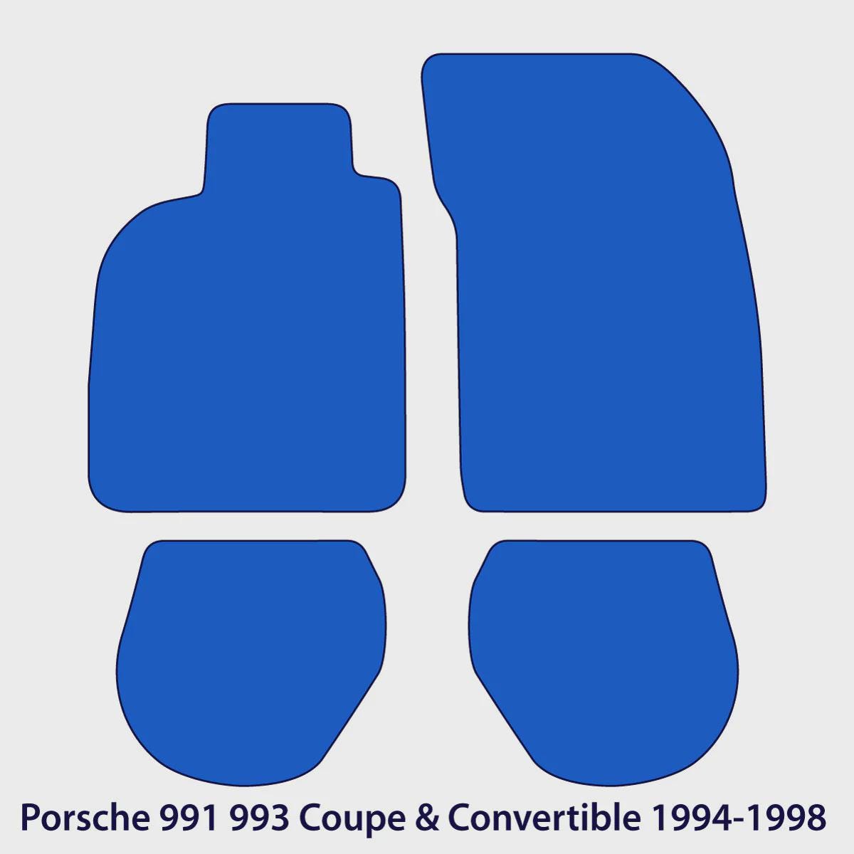 Porsche 911 Coupe & Convertible Velour Floor Mats 1994-1998 – 993 – Black