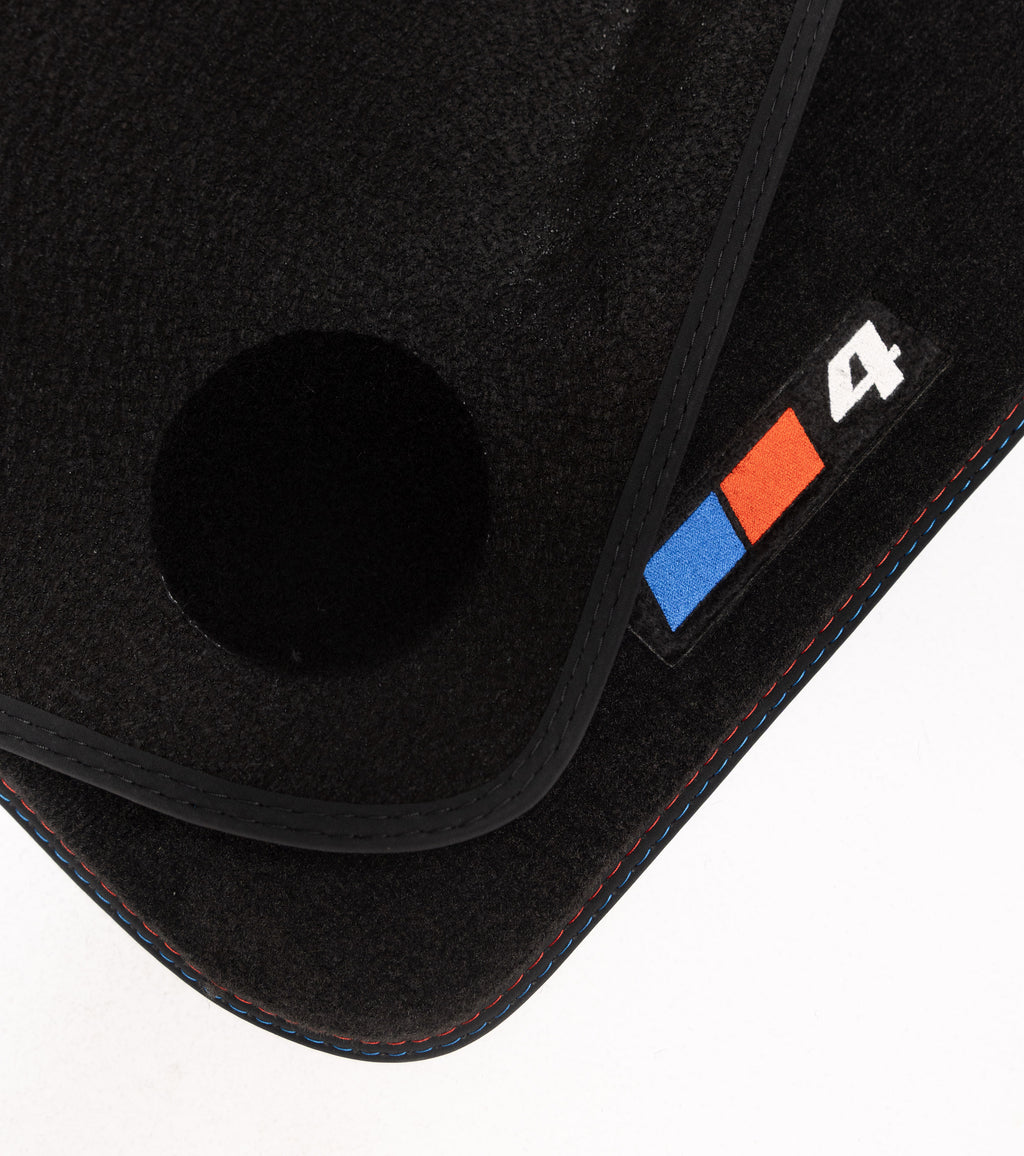 BMW 4-Series Coupe Velour Floor Mats 2021-2026 – G22 G82 – 4 Logo