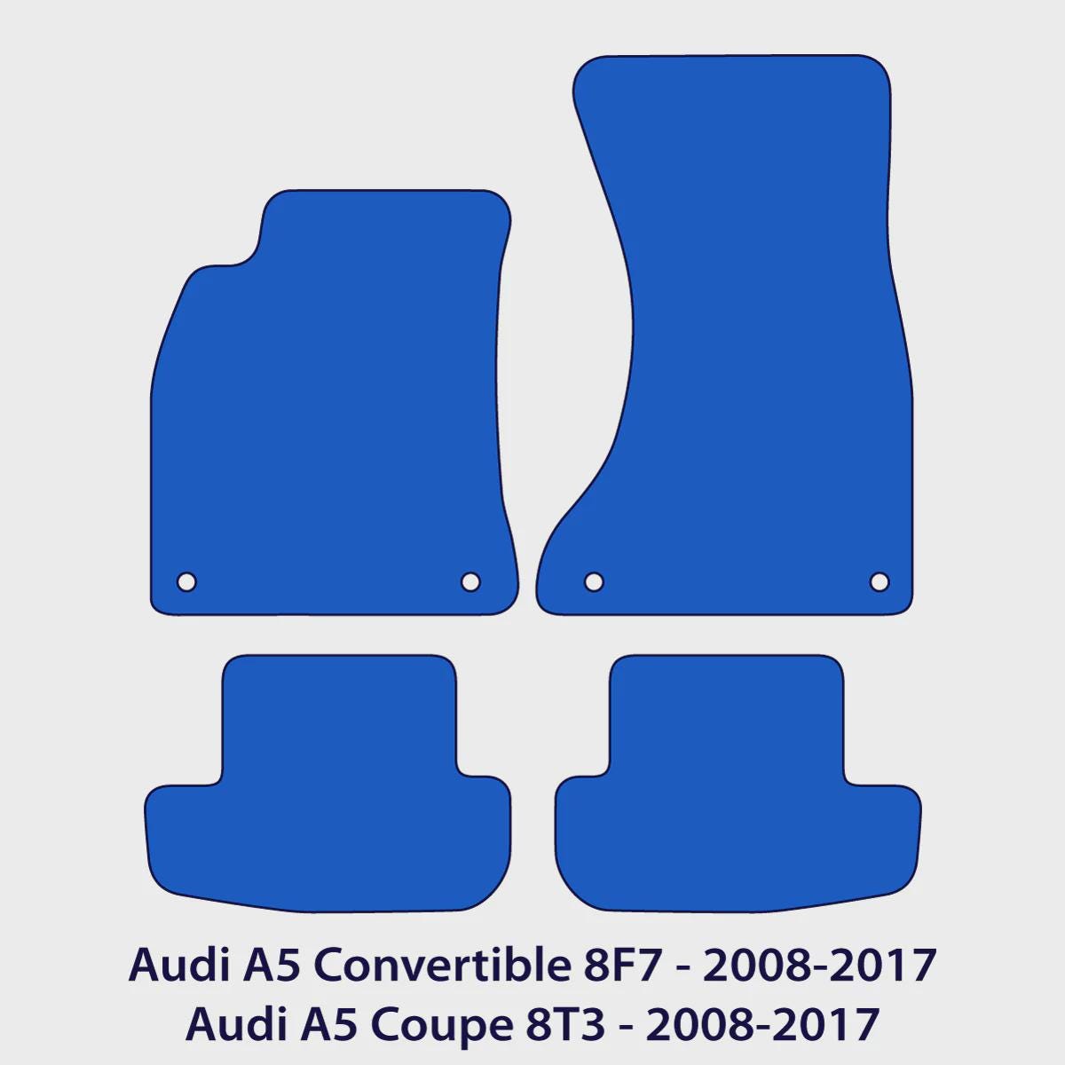 Audi A5 / S5 / RS5 Velour Floor Mats 2008-2017 – 8F7, 8T3 – Black Exclusive