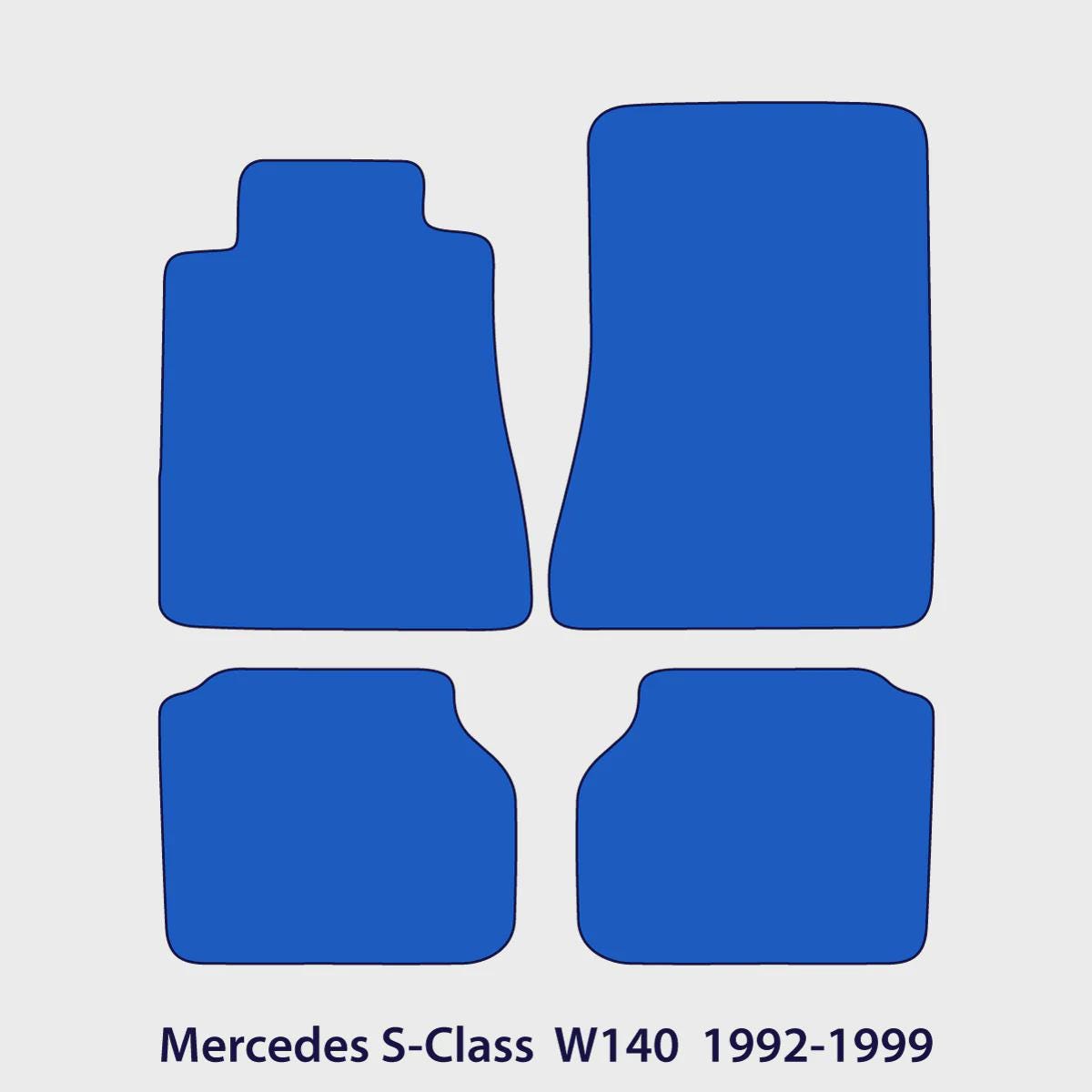 Mercedes S-Class Short Velour Floor Mats 1992-1999 – W140 – Black