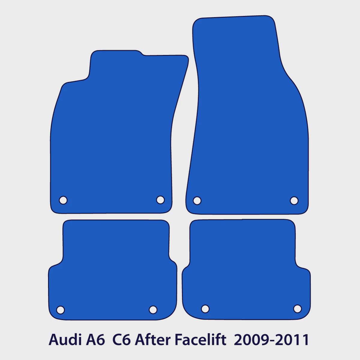 Audi A6 & S6 Velour Floor Mats 2005-2011 – C6 – Black Exclusive