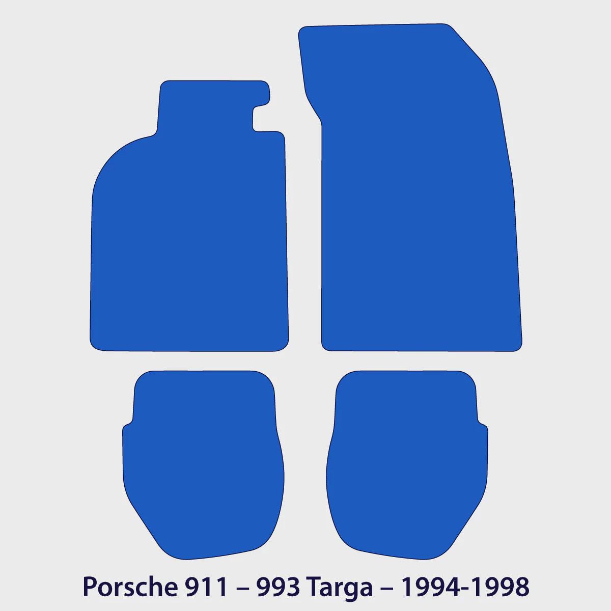 Porsche 911 Targa Velour Floor Mats 1994-1998 – 993 – Black
