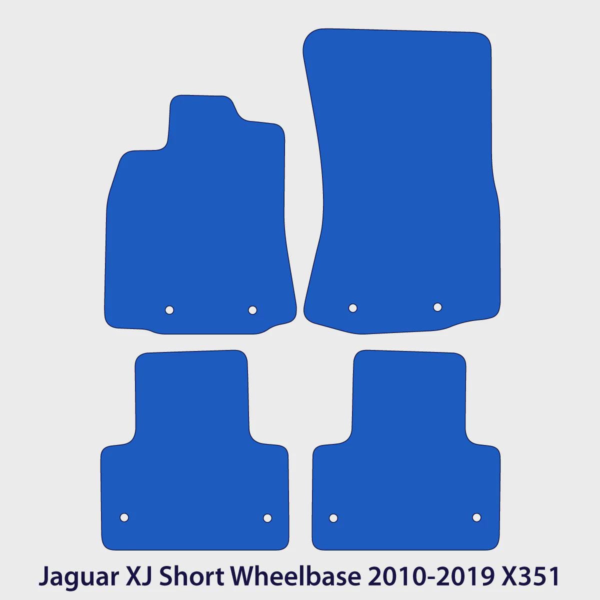 Jaguar XJ Velour Floor Mats – Short Wheelbase 2010-2019 X351 – Black