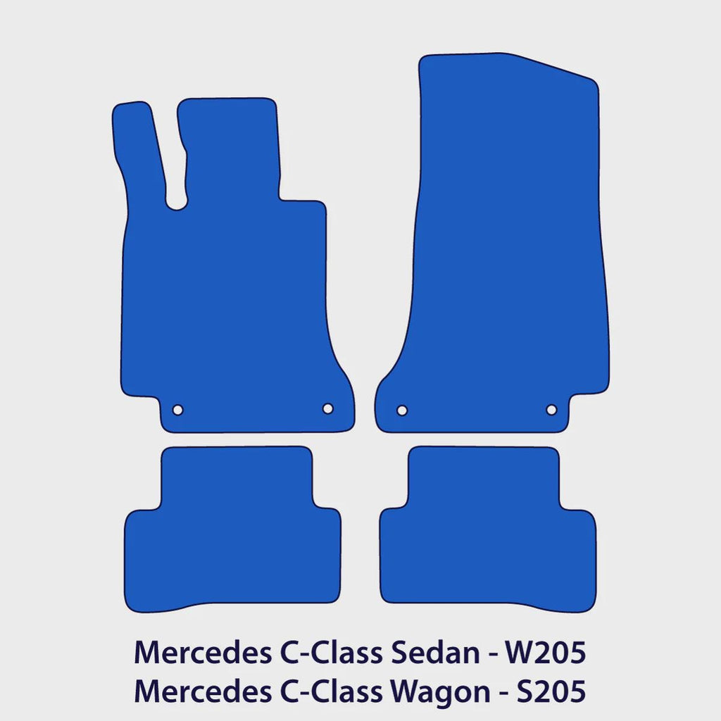 Mercedes C-Class Velour Floor Mats 2015-2021 – W205 & S205 – Light Gray
