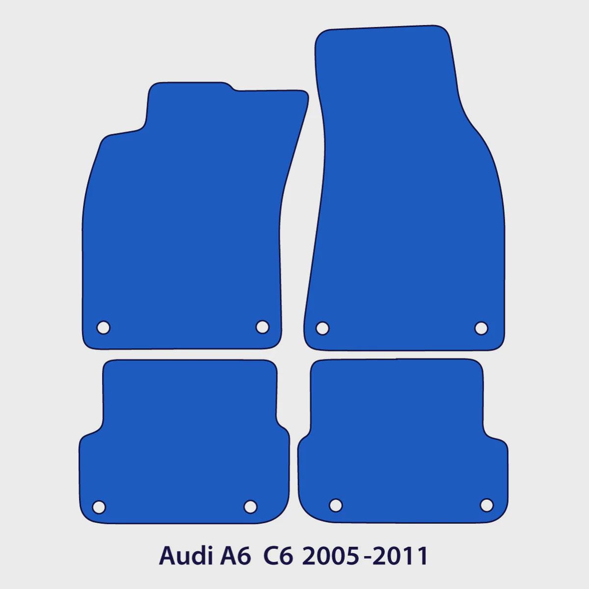 Audi A6 & S6 Velour Floor Mats 2005-2011 – C6 – Red Sportline