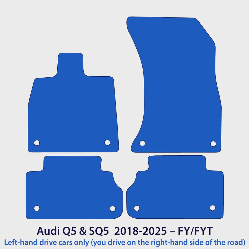 Audi Q5 & SQ5 Velour Floor Mats 2018-2025 – FY/FYT – Black Exclusive